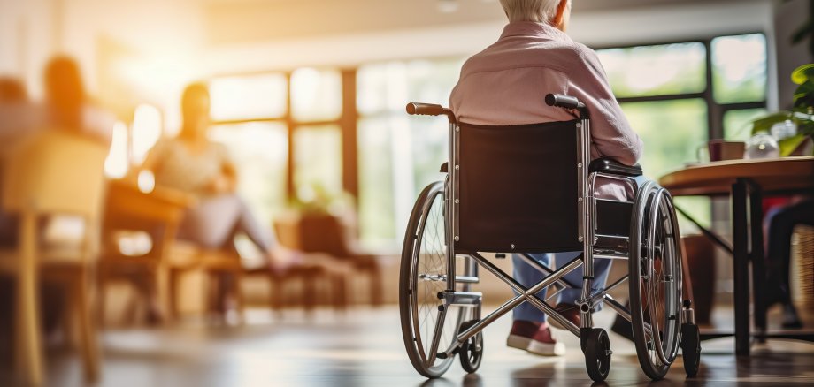 Aging person in a wheelchair, generative ai Aging person in a wheelchair, generative ai